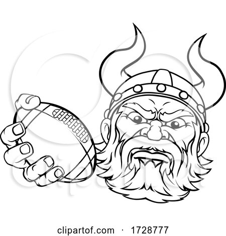 Viking American Football Sports Mascot Cartoon by AtStockIllustration