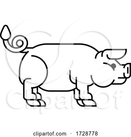 Pig Sign Label Icon Concept by AtStockIllustration