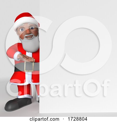 3d Hispanic Santa Claus on a Shaded Background by KJ Pargeter