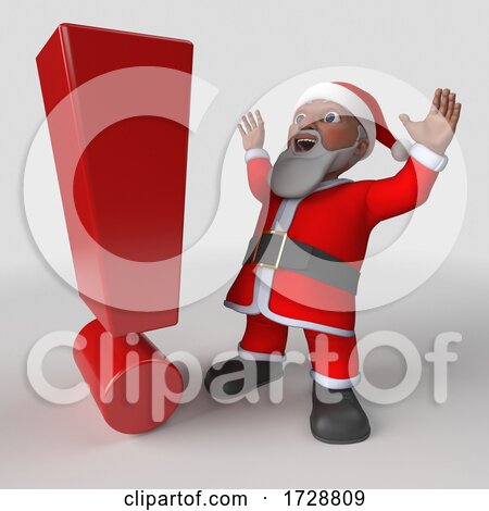 3d Hispanic Santa Claus on a Shaded Background by KJ Pargeter