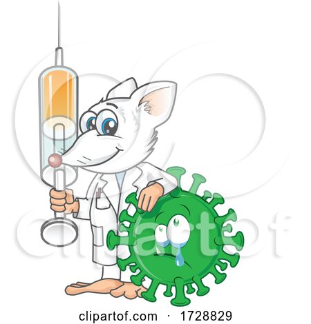Rat Lab Mascot Fight Against Covid 19 Coronavirus by Domenico Condello