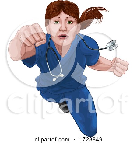 Nurse Doctor Woman Super Hero Medical Concept by AtStockIllustration