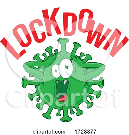 Screaming Corona Virus with Lockdown Text by Domenico Condello