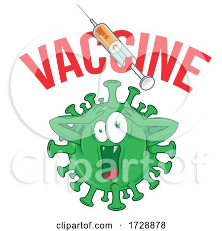 Screaming Corona Virus with Vaccine Text by Domenico Condello