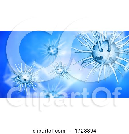 3D Medical Banner Design with Abstract Virus Cells by KJ Pargeter