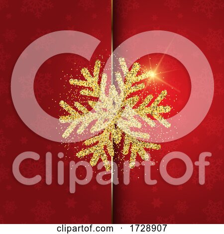 Christmas Background with Glittery Snowflake Design by KJ Pargeter