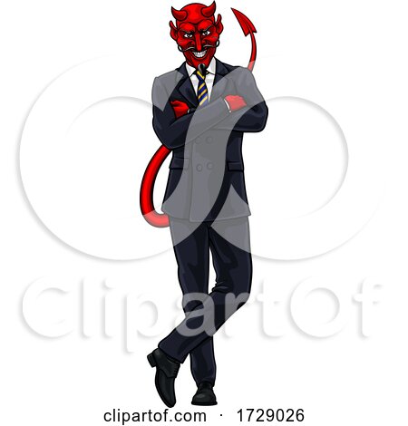 Devil Evil Businessman in Suit by AtStockIllustration