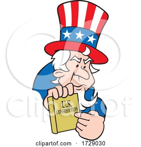 Uncle Same Holding the US Constitution by Johnny Sajem