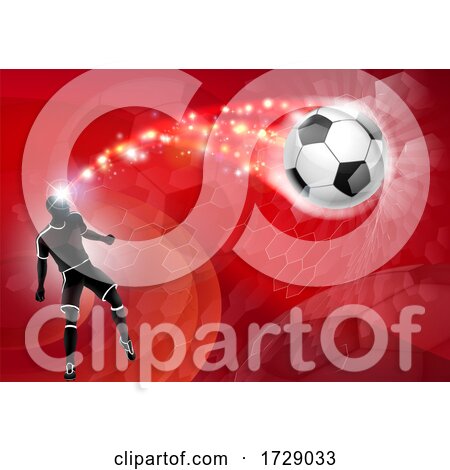 Soccer Silhouette Abstract Football Red Background by AtStockIllustration