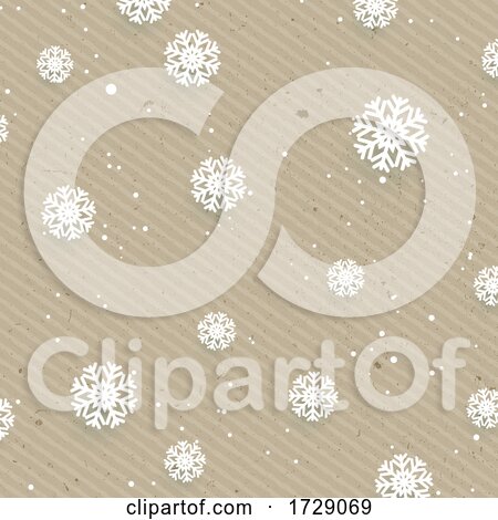 Christmas Snowflakes on Grunge Cardboard Background by KJ Pargeter