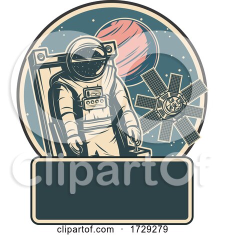 Retro Space Exploration Logo by Vector Tradition SM