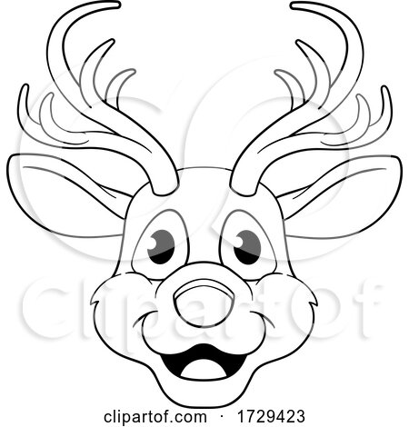 Christmas Cartoon Reindeer Character by AtStockIllustration