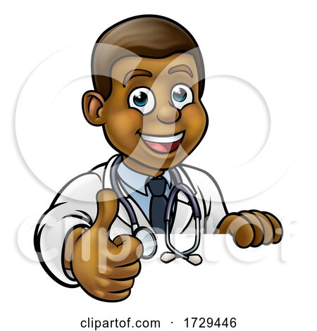 Doctor Cartoon Character Thumbs up by AtStockIllustration