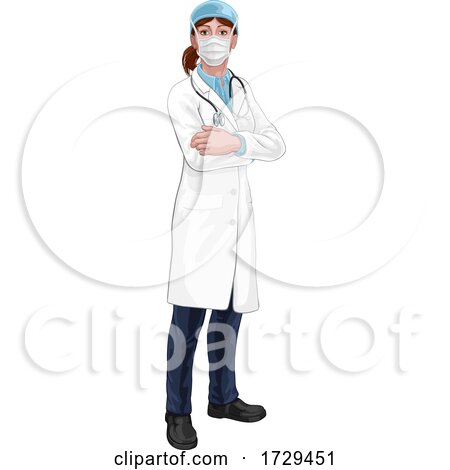 Doctor Woman in Medical PPE Mask by AtStockIllustration