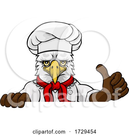 Eagle Chef Mascot Sign Cartoon Character by AtStockIllustration