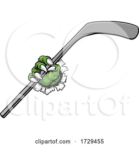 Ice Hockey Stick Claw Monster Sports Hand by AtStockIllustration