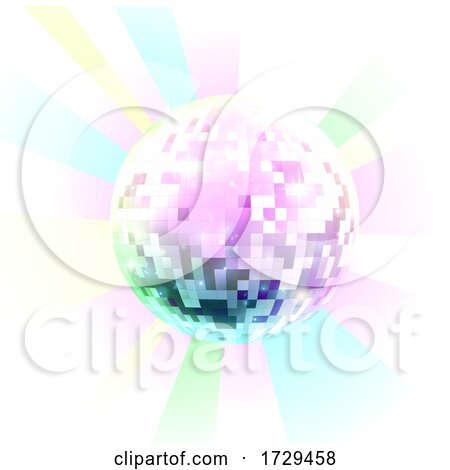 Retro Nightclub Disco Mirror Ball by AtStockIllustration
