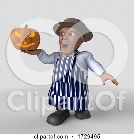 3d Butcher Man on a Shaded Background by KJ Pargeter