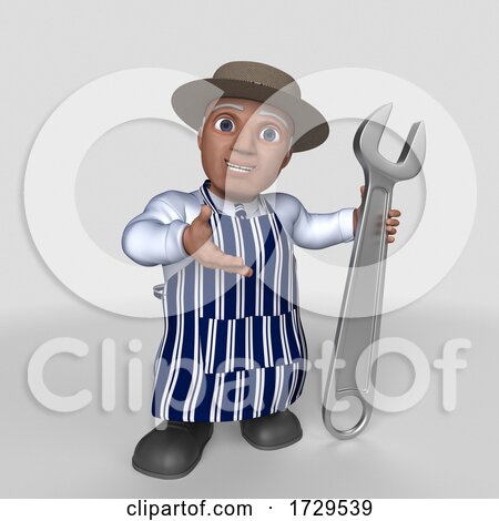 3d Butcher Man on a Shaded Background by KJ Pargeter