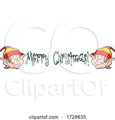 Happy Christmas Elf Faces and Merry Christmas Text by Johnny Sajem