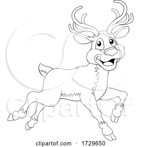 Christmas Reindeer Cartoon by AtStockIllustration