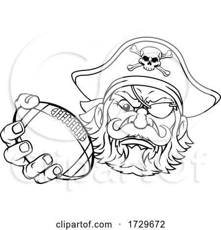 Pirate American Football Sports Mascot Cartoon by AtStockIllustration