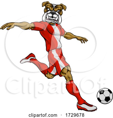 Bulldog Soccer Football Player Sports Mascot by AtStockIllustration