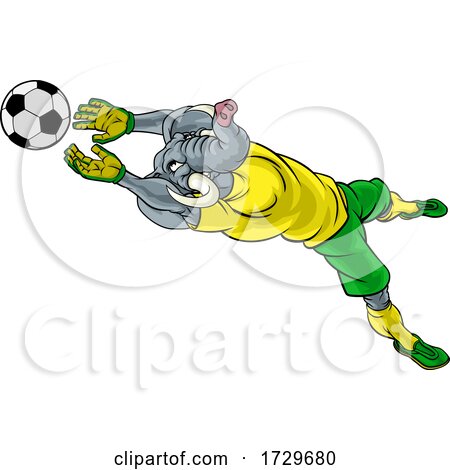 Elephant Soccer Football Player Sports Mascot by AtStockIllustration