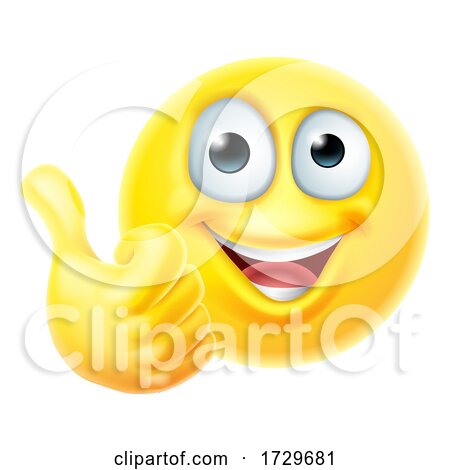 Thumbs up Emoticon Emoji Face Cartoon Icon by AtStockIllustration