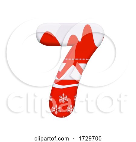 Christmas Number 7  3d Xmas Digit  Suitable for Celebration, Santa Claus or Winter Related Subjectson a White Background by chrisroll