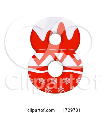 Christmas Number 8  3d Xmas Digit  Suitable for Celebration, Santa Claus or Winter Related Subjectson a White Background by chrisroll