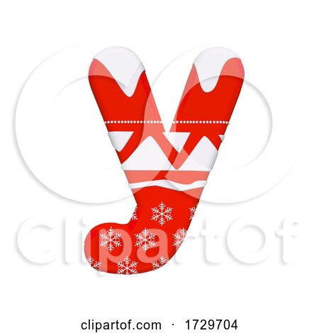 Christmas Letter Y  Small 3d Xmas Suitable for Celebration Santa Claus or Winter Related Subjects on a White Background by chrisroll