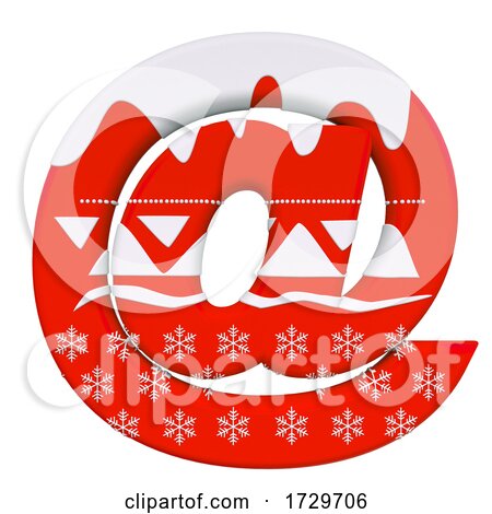 Christmas Email Sign  3d at Sign Xmas Symbol  Suitable for Celebration Santa Claus or Winter Related Subjects on a White Background by chrisroll
