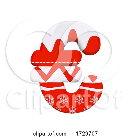 Christmas Euro Currency Sign  3d Business Xmas Symbol  Suitable for Celebration Santa Claus or Winter Related Subjects on a White Background by chrisroll