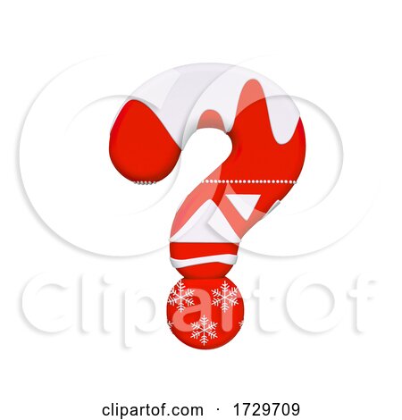 Christmas Interrogation Point  3d Xmas Symbol  Suitable for Celebration Santa Claus or Winter Related Subjects on a White Background by chrisroll