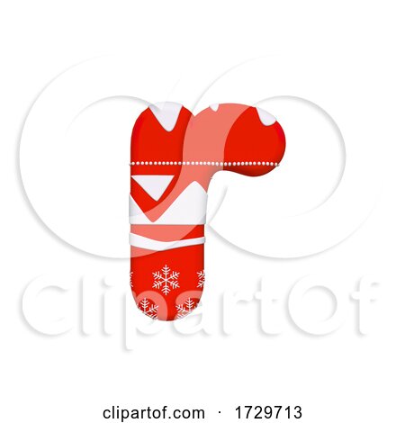 Christmas Letter R  Lowercase 3d Xmas Suitable for Celebration Santa Claus or Winter Related Subjects on a White Background by chrisroll