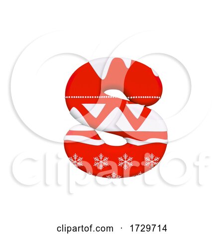 Christmas Letter S  Lowercase 3d Xmas Suitable for Celebration Santa Claus or Winter Related Subjects on a White Background by chrisroll