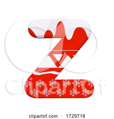 Christmas Letter Z  Uppercase 3d Xmas Suitable for Celebration Santa Claus or Winter Related Subjects on a White Background by chrisroll