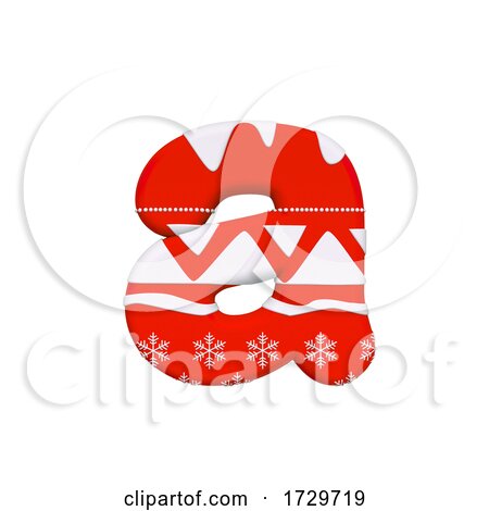 Christmas Letter a  Lowercase 3d Xmas Suitable for Celebration Santa Claus or Winter Related Subjects on a White Background by chrisroll