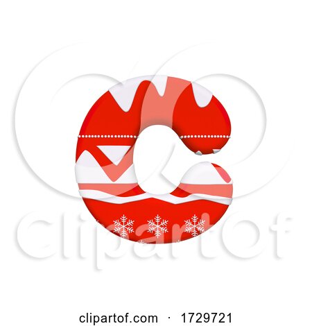 Christmas Letter C  Lowercase 3d Xmas Suitable for Celebration Santa Claus or Winter Related Subjects on a White Background by chrisroll