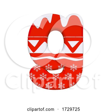 Christmas Letter G  Small 3d Xmas Suitable for Celebration Santa Claus or Winter Related Subjects on a White Background by chrisroll