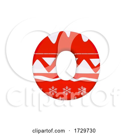 Christmas Letter O  Small 3d Xmas Suitable for Celebration Santa Claus or Winter Related Subjects on a White Background by chrisroll