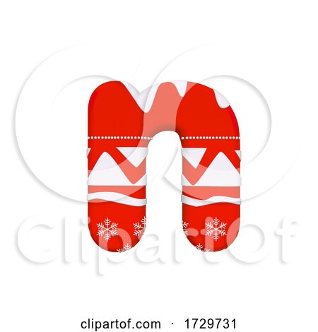 Christmas Letter N  Small 3d Xmas Suitable for Celebration Santa Claus or Winter Related Subjects on a White Background by chrisroll