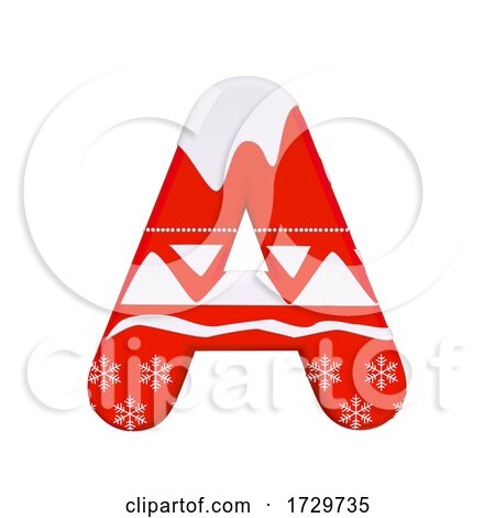 Christmas Letter a  Capital 3d Xmas Suitable for Celebration Santa Claus or Winter Related Subjects on a White Background by chrisroll
