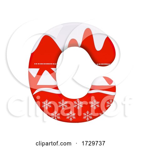 Christmas Letter C  Capital 3d Xmas Suitable for Celebration Santa Claus or Winter Related Subjects on a White Background by chrisroll