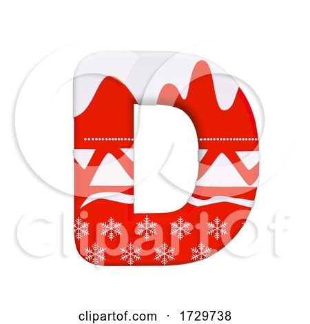 Christmas Letter D  Capital 3d Xmas Suitable for Celebration Santa Claus or Winter Related Subjects on a White Background by chrisroll
