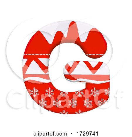 Christmas Letter G  Capital 3d Xmas Suitable for Celebration Santa Claus or Winter Related Subjects on a White Background by chrisroll