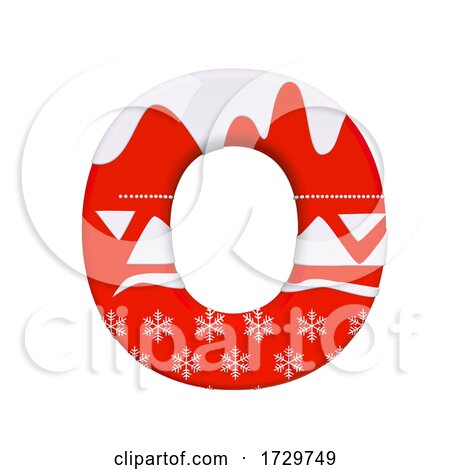 Christmas Letter O  Large 3d Xmas Suitable for Celebration Santa Claus or Winter Related Subjects on a White Background by chrisroll