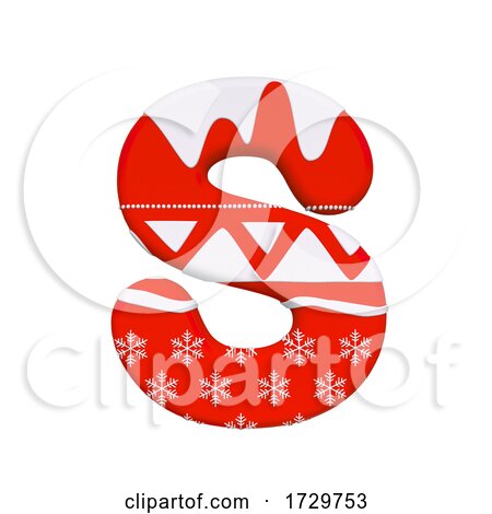 Christmas Letter S  Uppercase 3d Xmas Suitable for Celebration Santa Claus or Winter Related Subjects on a White Background by chrisroll