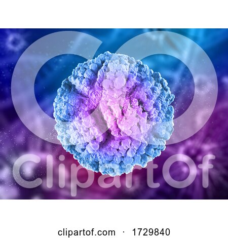 3D Medical Background with Microscopic View of Abstract Virus Cell by KJ Pargeter